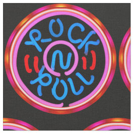 Tela Rock n Roll Música Neon Rótulo Aspecto Impresión d