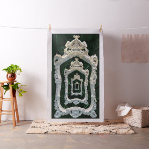 Tela Rococo Frames Velvet verde Dk