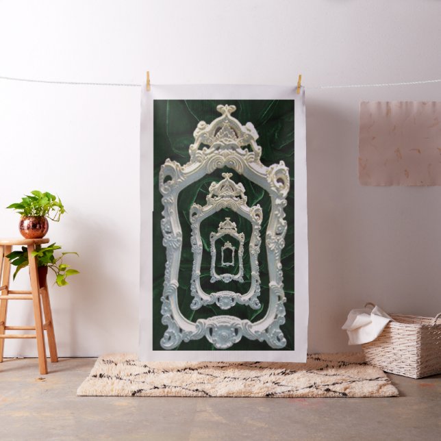 Tela Rococo Frames | Velvet verde Dk | (In Situ)