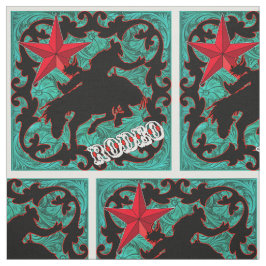 Tela Rodeo Occidental Cowboy Bronc Montando Cuero Faux