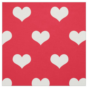 Tela roja del modelo de los corazones