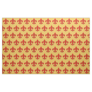 Tela roja y verde de la flor de lis
