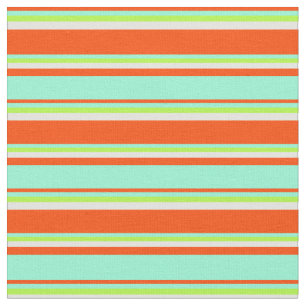 Tela Rojo, Aquamarina, Verde claro y Amarillo claro