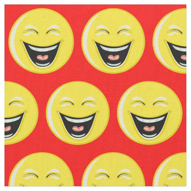 Tela Rojo brillante con risas (De cerca)