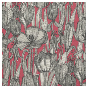 Tela rojo de decaimiento de tulipán