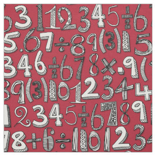 Tela rojo del doodle de la matemáticas