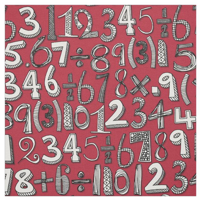 Tela rojo del doodle de la matemáticas (Retal)