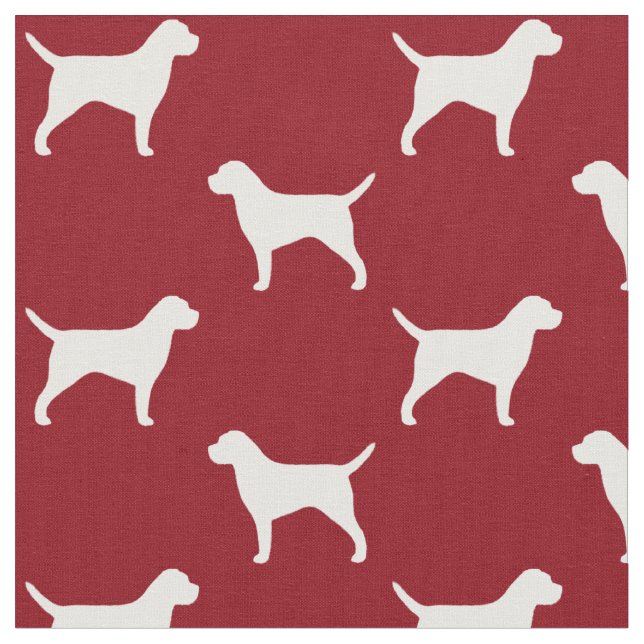 Tela Rojo del modelo de las siluetas de Terrier de (De cerca)