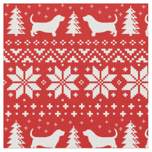 Tela Rojo del modelo del navidad de las siluetas de