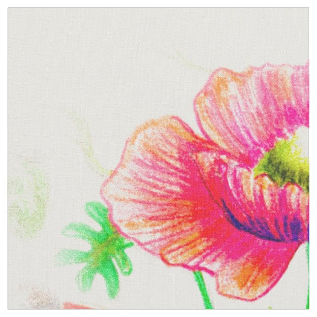 Tela Rojo, floral de pasión (De cerca)