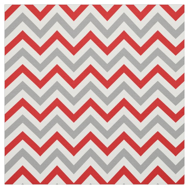 Tela Rojo, Gris Dk, Gris Blanco LG Chevron ZigZag Sz6 (Retal)