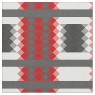 Tela rojo gris y blanco geométrico