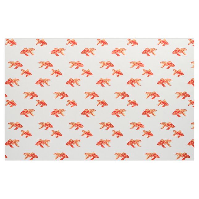 Tela rojo kingyo y amarillo ("Cuarto gordo" (fat quarter))
