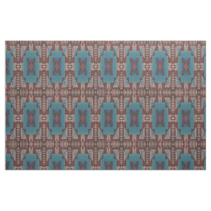 Tela Rojo Marrón Turquesa Azul Verde Eclectic Estilo Ét