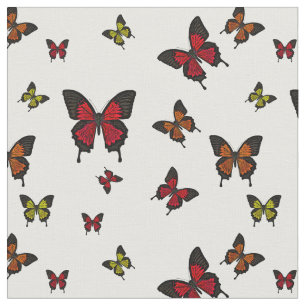 Tela Rojo/naranja/amarillo, Mariposas Tragadas Tragadas