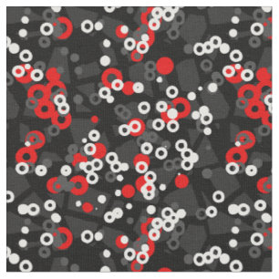 Tela Rojo Negro Blanco y gris abstracto geométrico