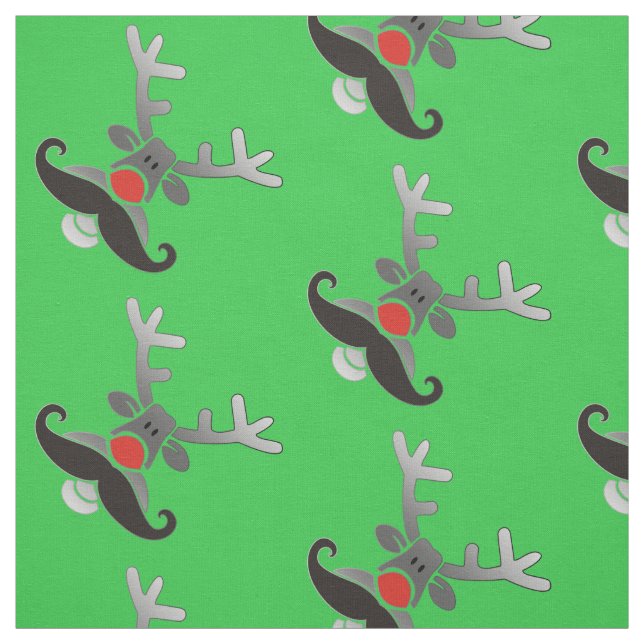 Tela Rojo Nosed Rudolph con Mustache + tu idea (Retal)