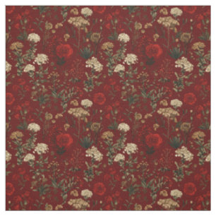 Tela Rojo Rústico Botánico Atrevido Vintage Boho Floral