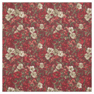 Tela Rojo Rústico Botánico Atrevido Vintage Boho Floral