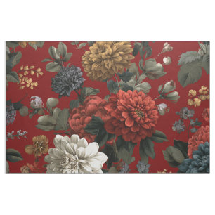 Tela Rojo Rústico Botánico Atrevido Vintage Boho Floral