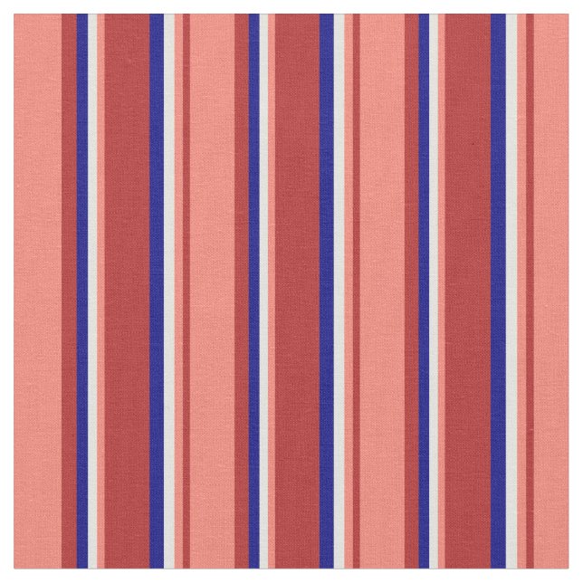 Tela Rojo, salmón, amarillo claro y azul (De cerca)