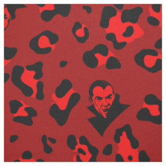 Tela rojo vampiro de halloween estampado de leopardo gó