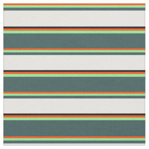 Tela Rojo, verde claro, gris, crema de menta y negro