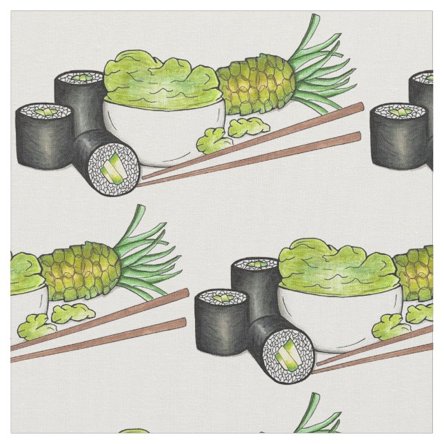 Tela Rol aguacate Wasabi Sushi Restaurante Japonés (De cerca)