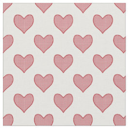 Tela Romántico Red Check Gingham Hearts Personalizado F
