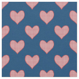 Tela Romántico Red Check Gingham Hearts Personalizado F