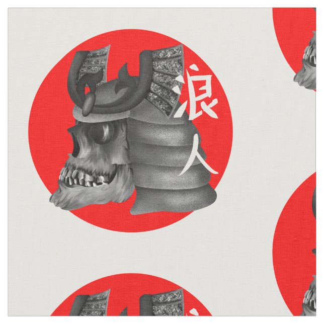 Tela Ronin Samurai Japan Flag Skull (De cerca)