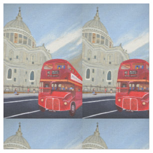 Tela Ropa de algodón del autobús rojo de Londres