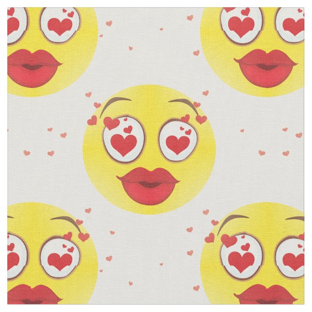 Tela Ropa de Emoji de beso de San Valentín (De cerca)