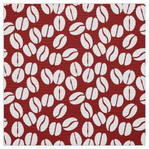 Tela Ropa de estampado de granos de café rojo blanco