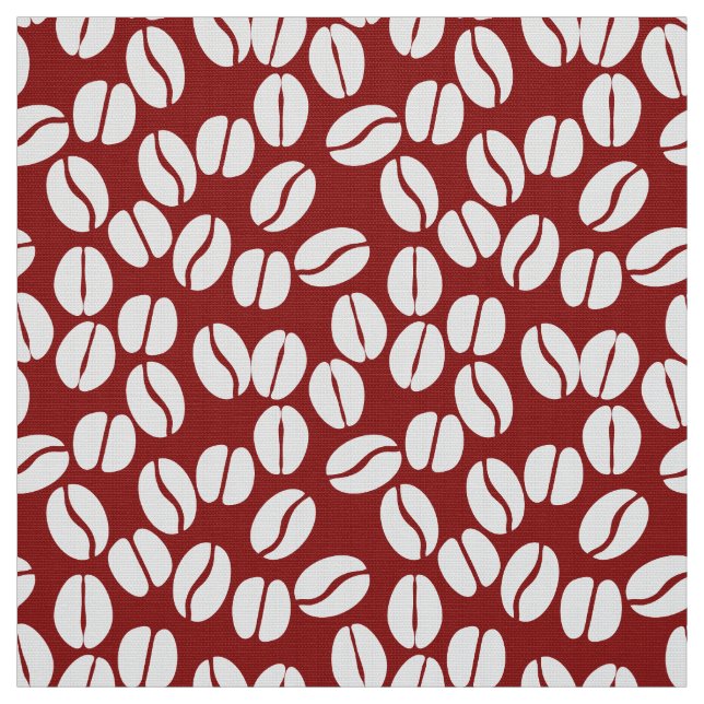 Tela Ropa de estampado de granos de café rojo blanco (Retal)