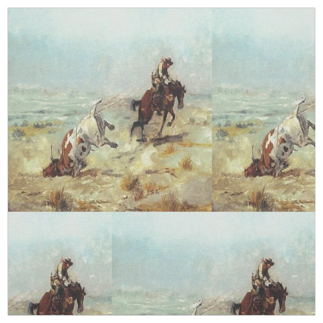 Tela Roping del buey occidental del vaquero del (Retal)