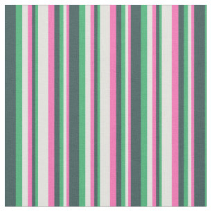 Tela Rosa caliente, Cian claro, Verde marino y gris piz