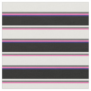 Tela Rosa caliente, gris, crema de menta, azul negro y 