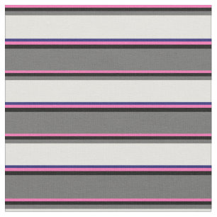 Tela Rosa caliente, negro, gris oscuro, amarillo y azul