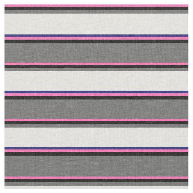 Tela Rosa caliente, negro, gris oscuro, amarillo y azul (De cerca)
