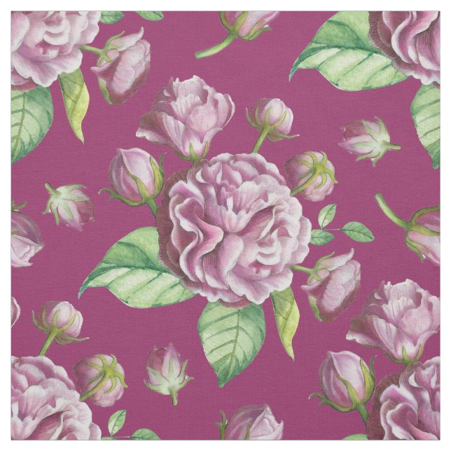 Tela Rosa Camellia Flowers Fabric (Retal)