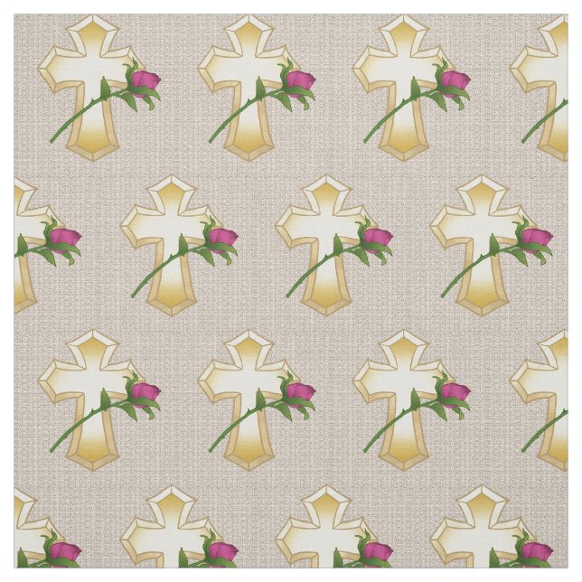 Tela Rosa Christian Cross Fabric (Retal)