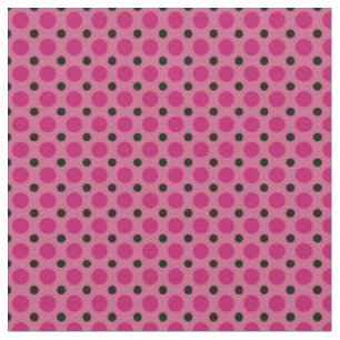 Tela Rosa claro, rosa caliente y lunares negros