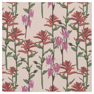 Tela rosa de pincel indio con flores silvestres