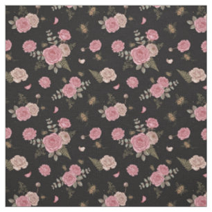 Tela Rosa Floral Vintage Abeja