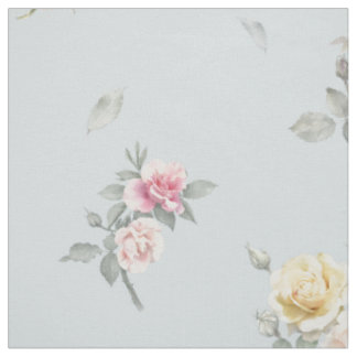 Tela Rosa gris azul suave acuarela floral