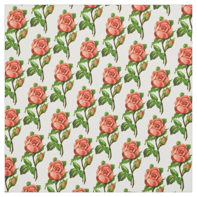 Tela Rosa inglés rosado victoriano Fabric (Retal)