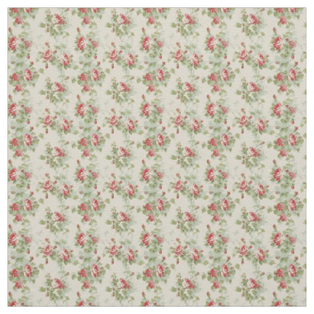 Tela Rosa Jardín Vines Shabby Chic (Retal)