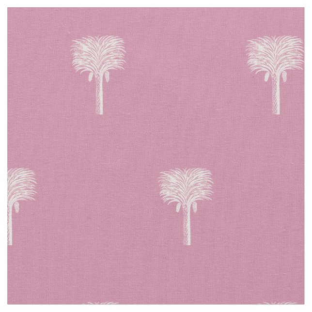 Tela Rosa moderno de fecha tropical Palm Dusty (De cerca)