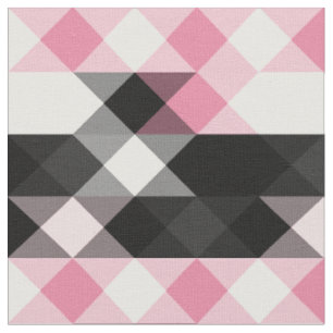 Tela rosa negro gris blanco geométrico